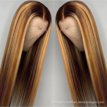 Yeswigs Hd Full 99J 27 30 Highlights Colored Lace Wig Raw Brazilian Virgin Human Hair Lace Front Wig For Black Women Human Hair